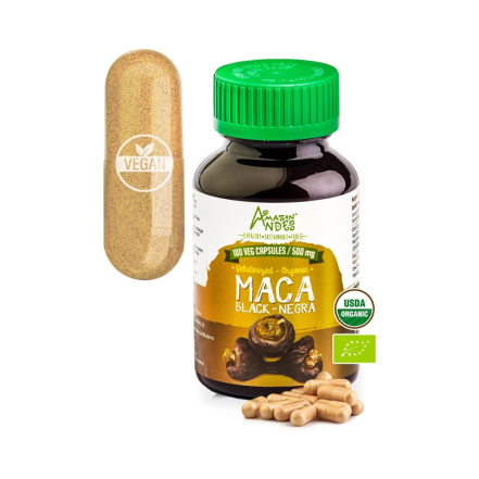 Organic Black Maca Capsules – Natural Energy & Men’s Vitality (100 Vegan)