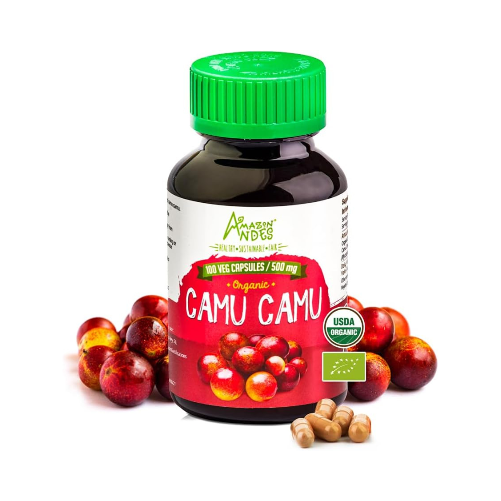 Organic Camu Camu Capsules – Vitamin C Immune Support – 100 Vegan Pills (1500 mg/Serving) – Non-GMO & Gluten-Free